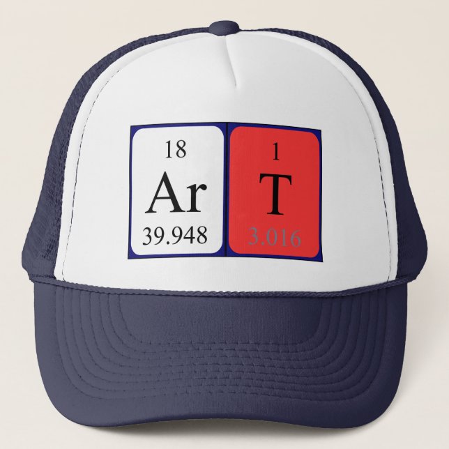 Gorra de nombre de tabla periódica de arte (Anverso)