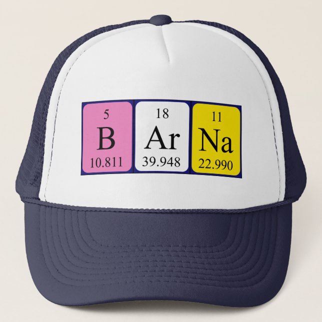 Gorra de nombre de tabla periódica de Barna (Anverso)