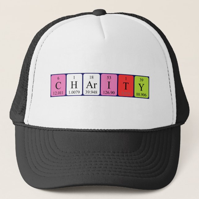 Gorra de nombre de tabla periódica de beneficencia (Anverso)