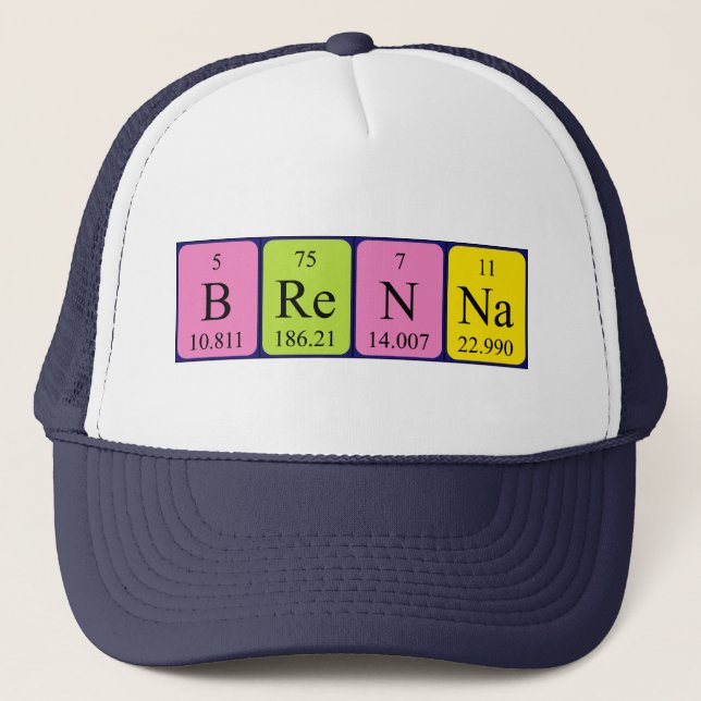 Gorra de nombre de tabla periódica de Brenna (Anverso)