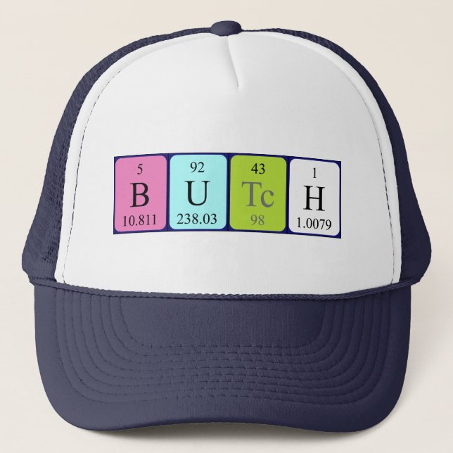 Gorra de nombre de tabla periódica de Butch (Anverso)