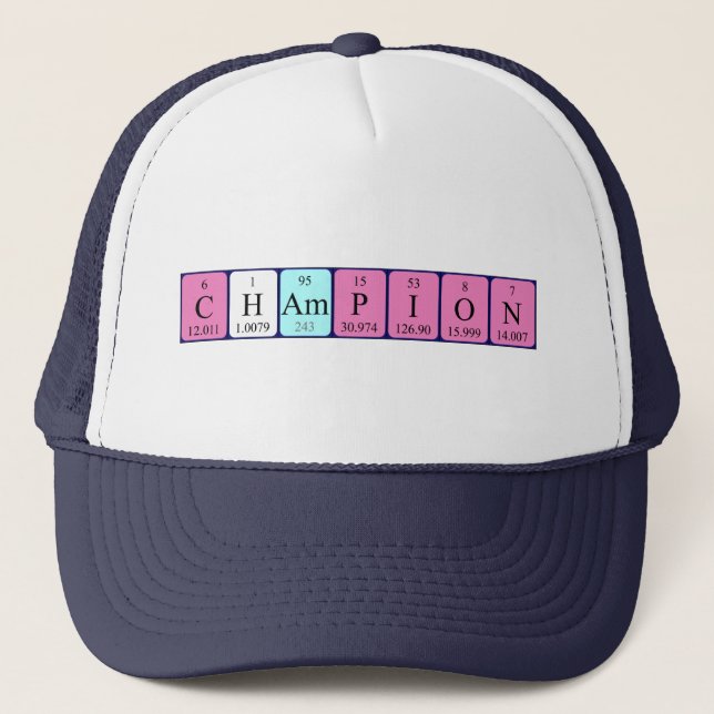 Gorra de nombre de tabla periódica de campeón (Anverso)