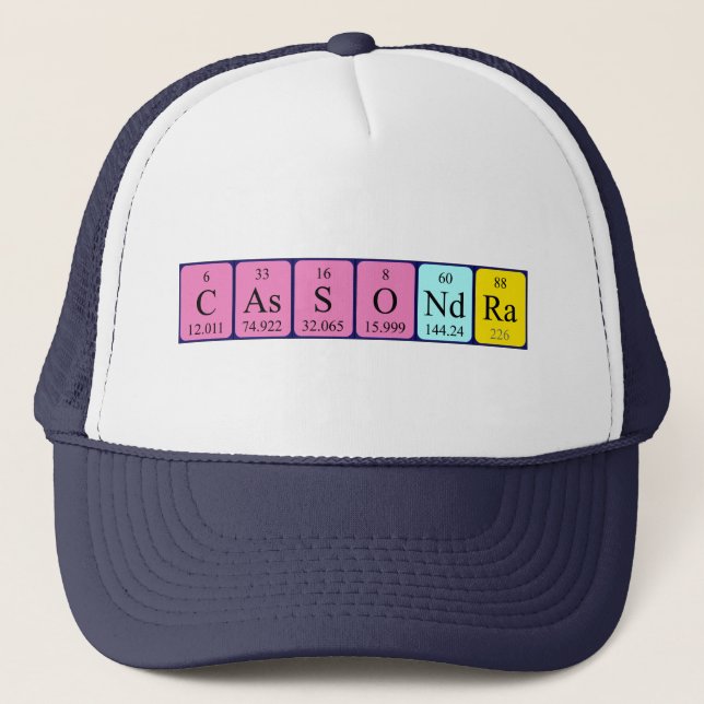 Gorra de nombre de tabla periódica de Cassondra (Anverso)