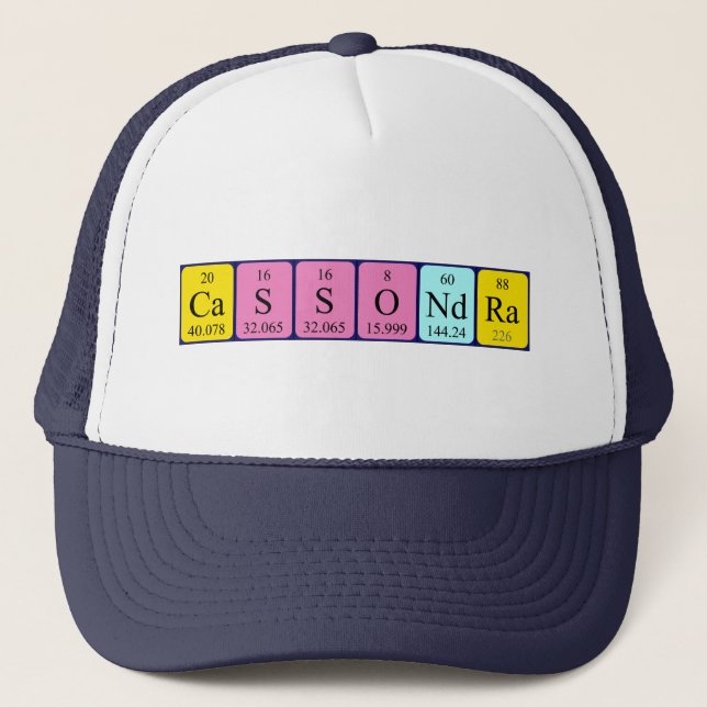 Gorra de nombre de tabla periódica de Cassondra (Anverso)