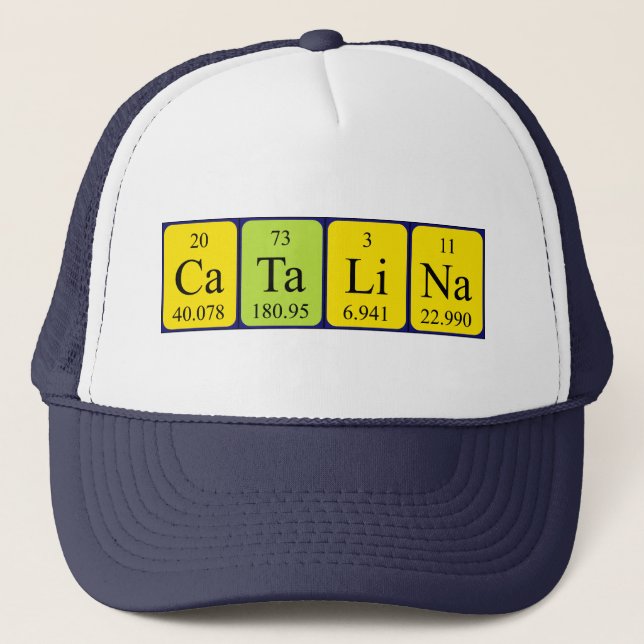 Gorra de nombre de tabla periódica de Catalina (Anverso)