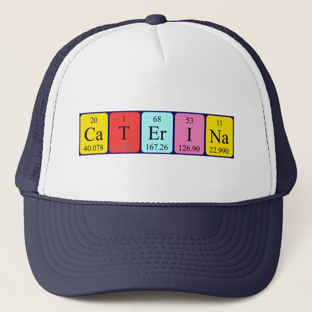 Gorra de nombre de tabla periódica de Caterina (Anverso)