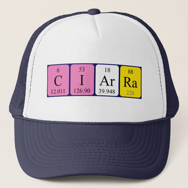 Gorra de nombre de tabla periódica de Ciarra (Anverso)