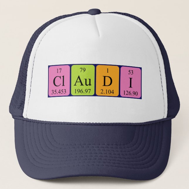 Gorra de nombre de tabla periódica de Claudi (Anverso)