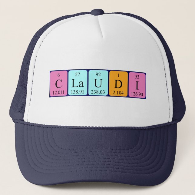 Gorra de nombre de tabla periódica de Claudi (Anverso)
