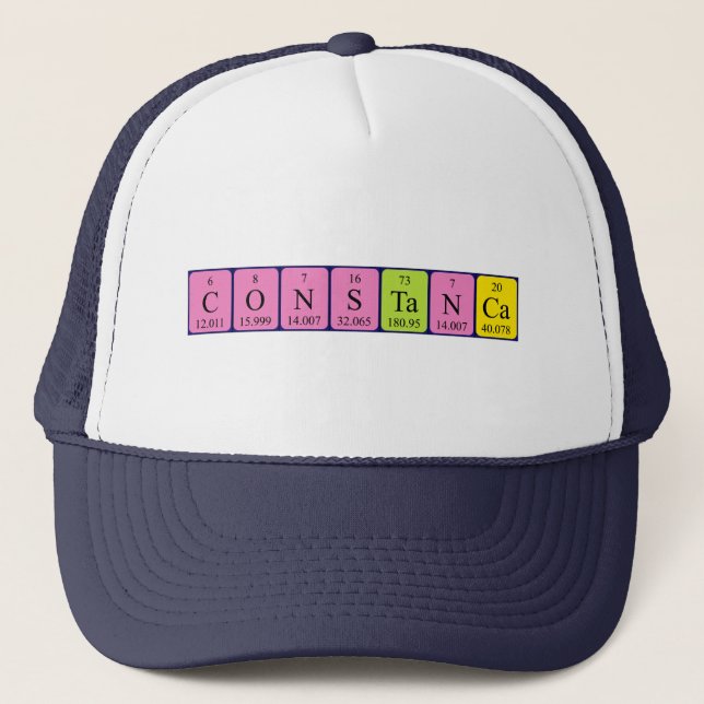 Gorra de nombre de tabla periódica de Constança (Anverso)