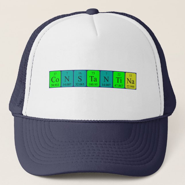 Gorra de nombre de tabla periódica de Constantina (Anverso)
