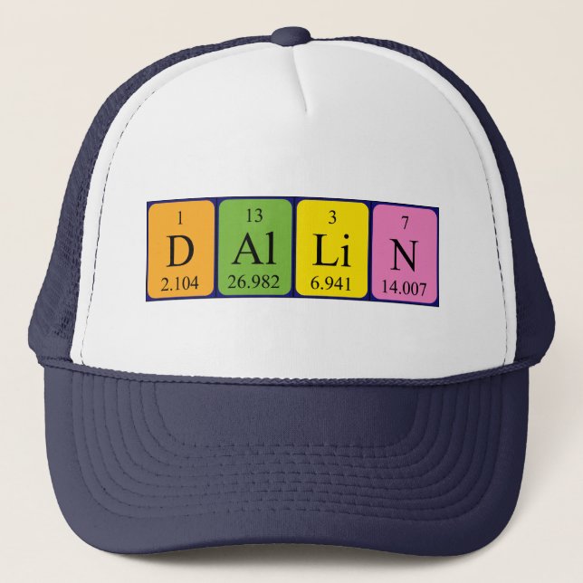 Gorra de nombre de tabla periódica de Dallin (Anverso)