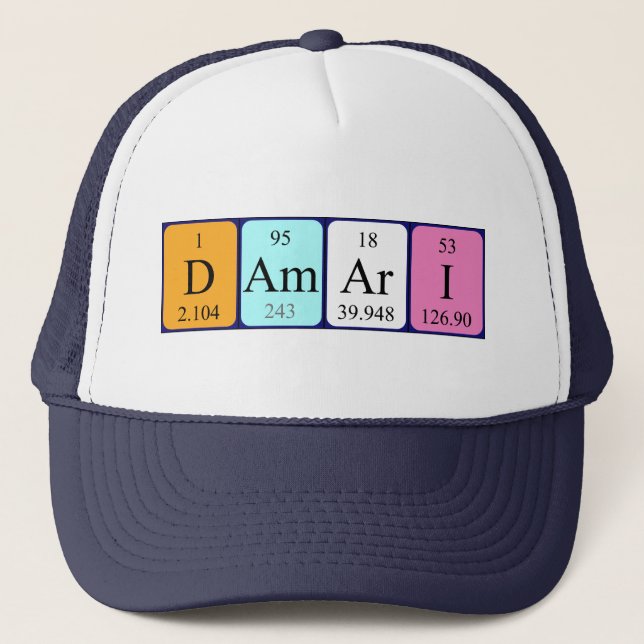 Gorra de nombre de tabla periódica de Damari (Anverso)