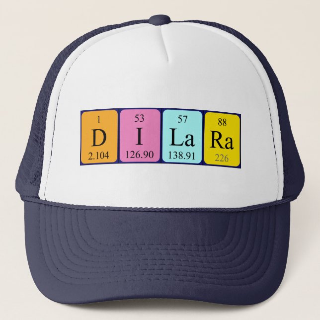 Gorra de nombre de tabla periódica de Dilara (Anverso)