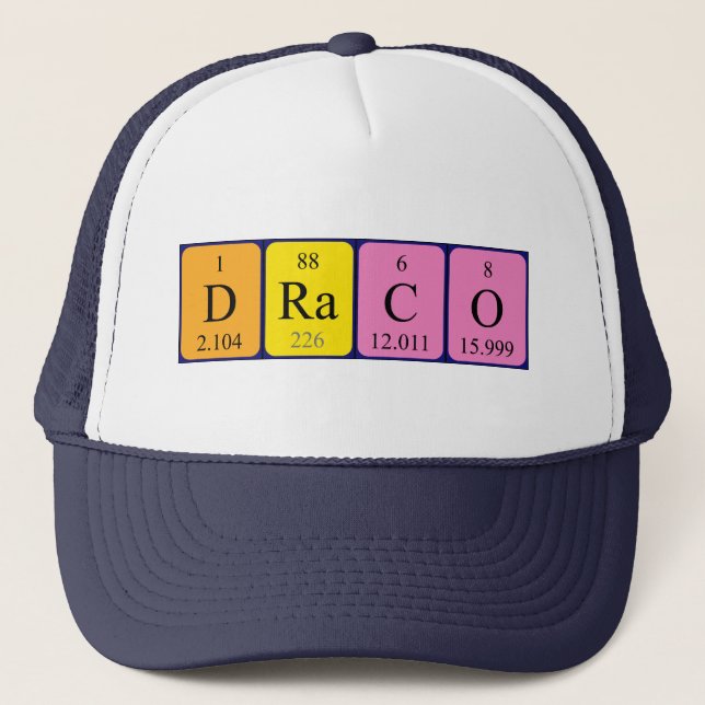 Gorra de nombre de tabla periódica de Draco (Anverso)