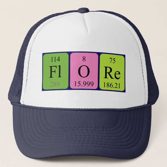 Gorra de nombre de tabla periódica de Flore (Anverso)