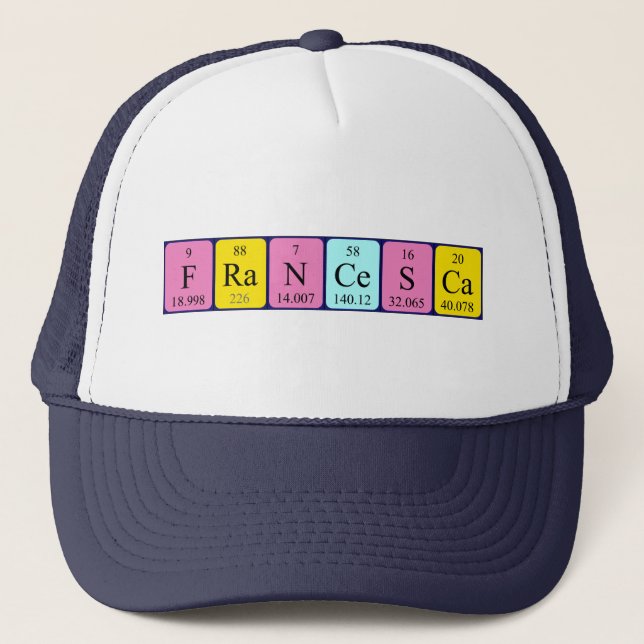 Gorra de nombre de tabla periódica de Francesca (Anverso)