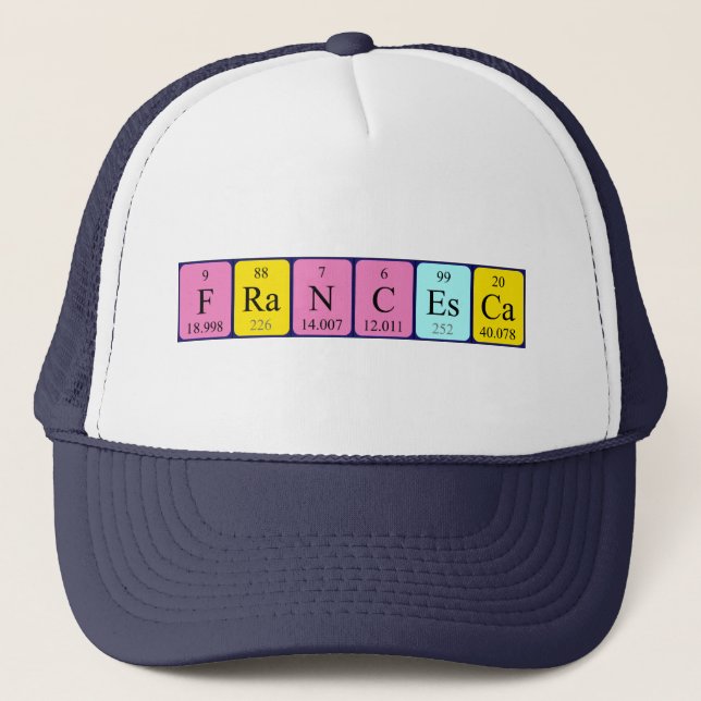 Gorra de nombre de tabla periódica de Francesca (Anverso)