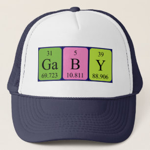 Gorra de nombre de tabla periódica de Gaby