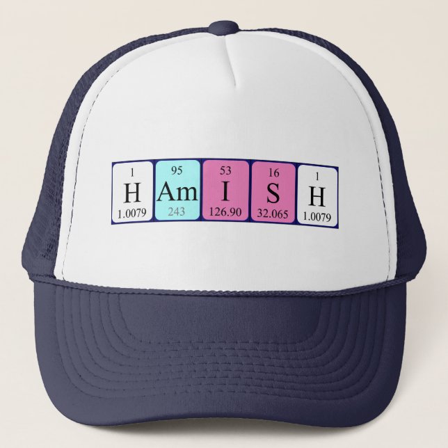 Gorra de nombre de tabla periódica de Hamish (Anverso)