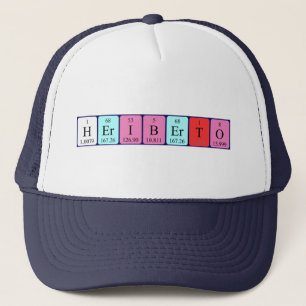 Gorra de nombre de tabla periódica de Heriberto