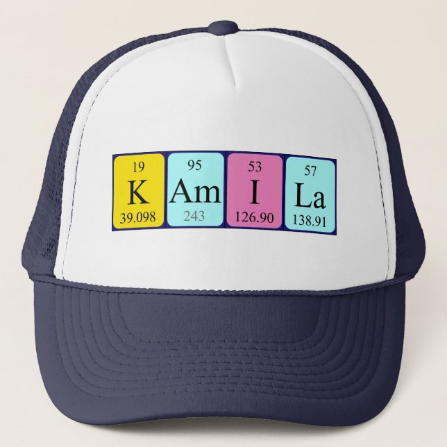Gorra de nombre de tabla periódica de Kamila (Anverso)