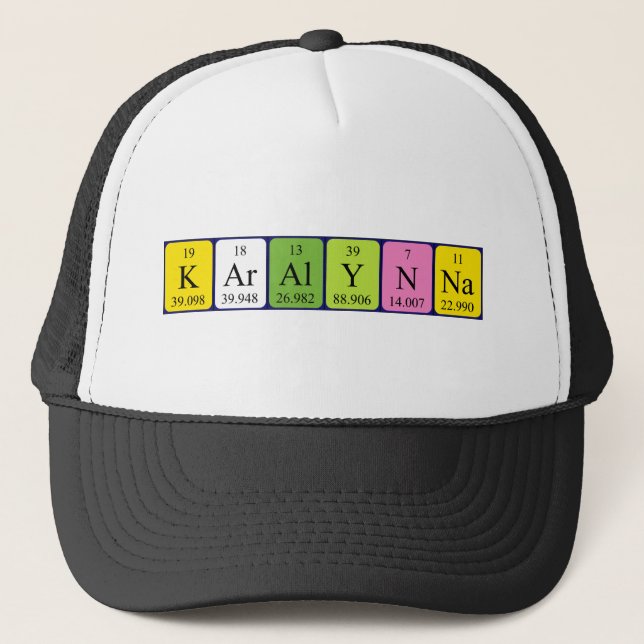 Gorra de nombre de tabla periódica de Karalynna (Anverso)