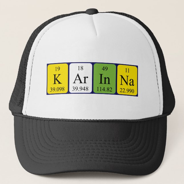 Gorra de nombre de tabla periódica de Karinna (Anverso)