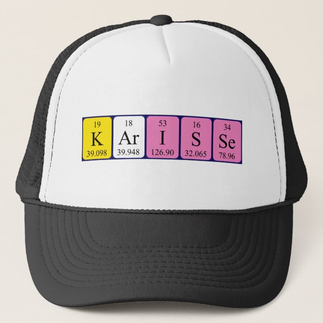 Gorra de nombre de tabla periódica de Karisse (Anverso)