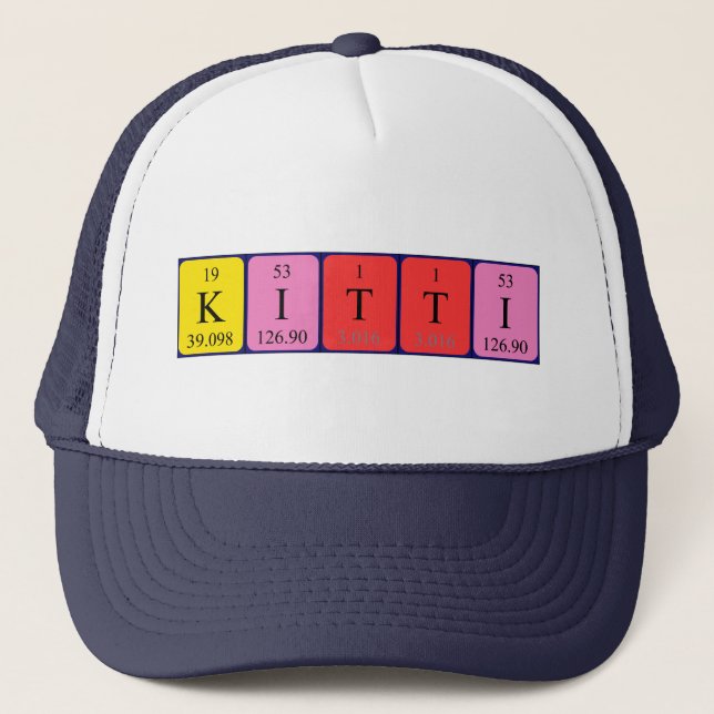 Gorra de nombre de tabla periódica de Kitti (Anverso)