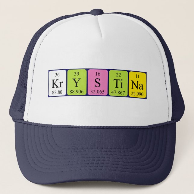 Gorra de nombre de tabla periódica de Krystina (Anverso)