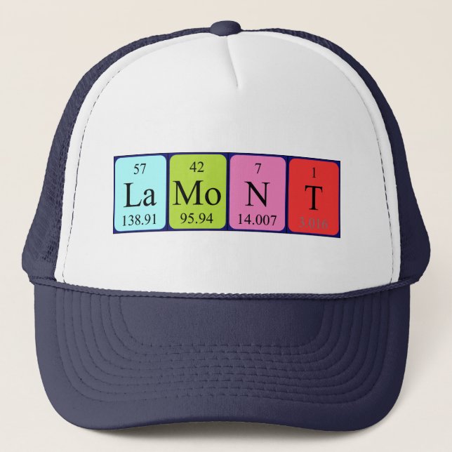 Gorra de nombre de tabla periódica de Lamont (Anverso)