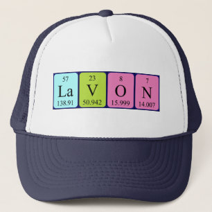 Gorra de nombre de tabla periódica de Lavon