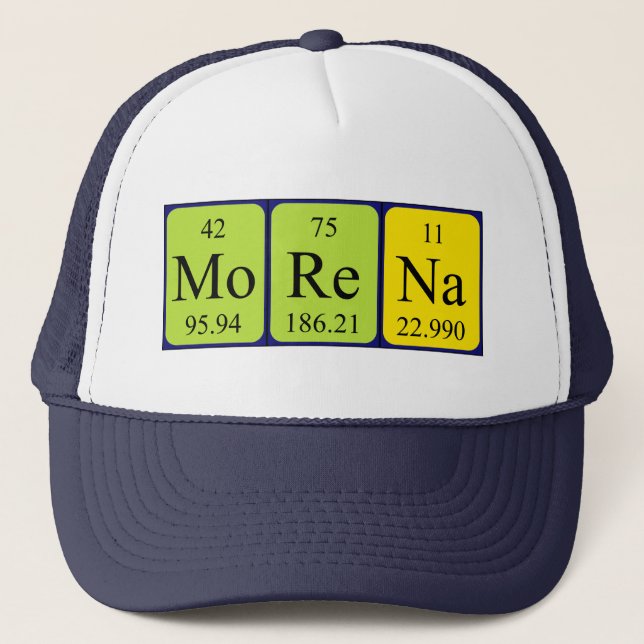 Gorra de nombre de tabla periódica de Morena (Anverso)