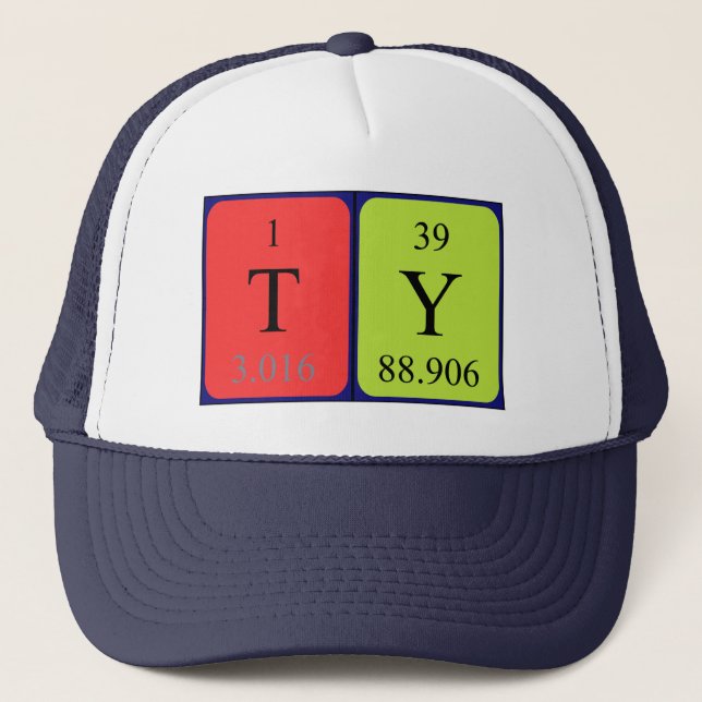 Gorra de nombre de tabla periódica de mosaico (Anverso)