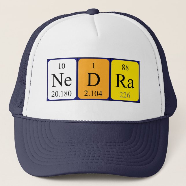 Gorra de nombre de tabla periódica de Nedra (Anverso)