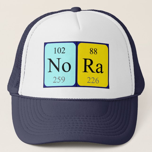 Gorra de nombre de tabla periódica de Nora (Anverso)