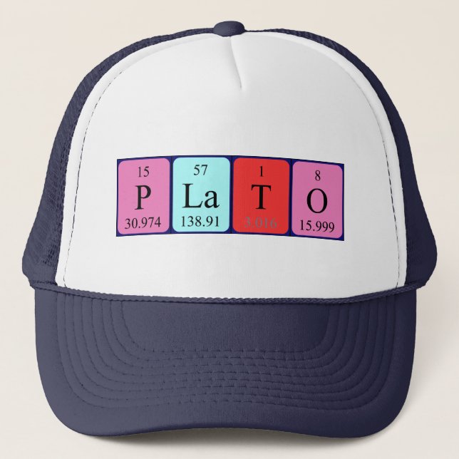 Gorra de nombre de tabla periódica de Platón (Anverso)