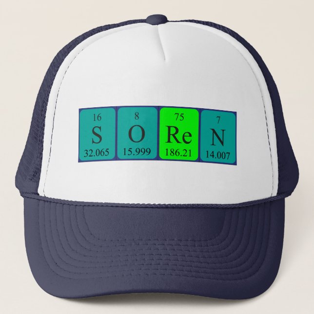 Gorra de nombre de tabla periódica de Sören (Anverso)