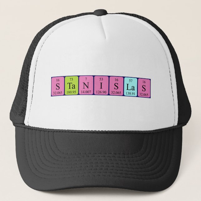 Gorra de nombre de tabla periódica de Stanislas (Anverso)