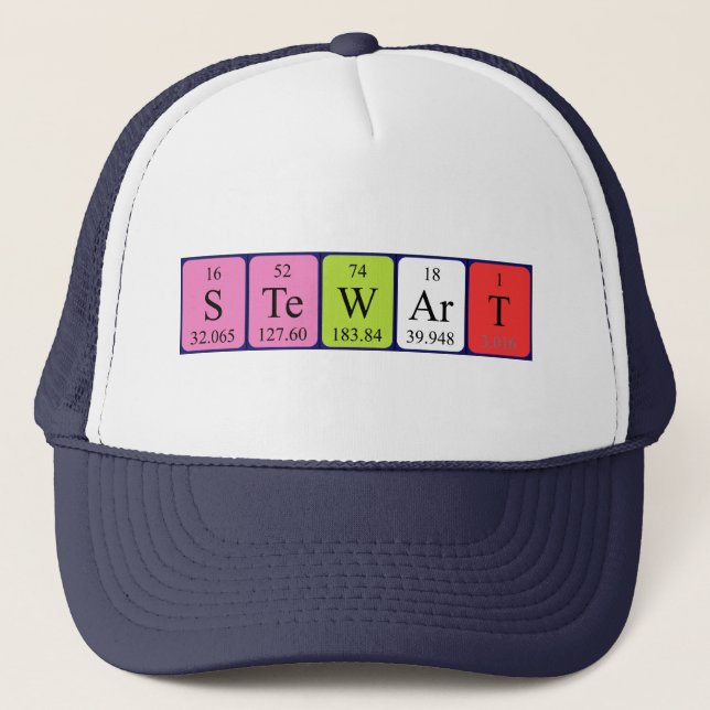 Gorra de nombre de tabla periódica de Stewart (Anverso)