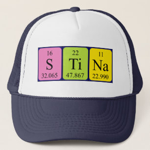 Gorra de nombre de tabla periódica de Stina