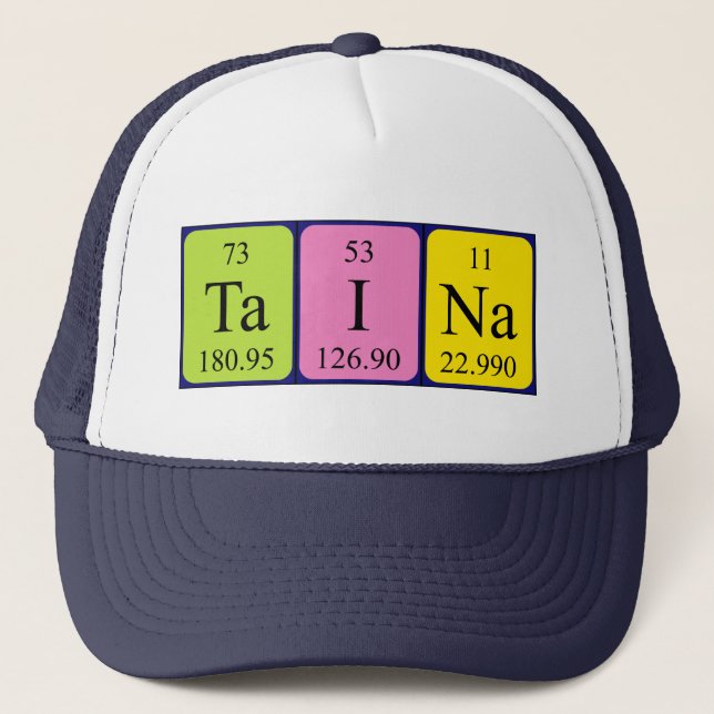 Gorra de nombre de tabla periódica de Taina (Anverso)