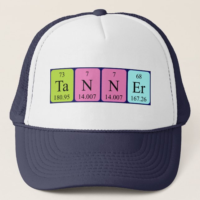 Gorra de nombre de tabla periódica de Tanner (Anverso)