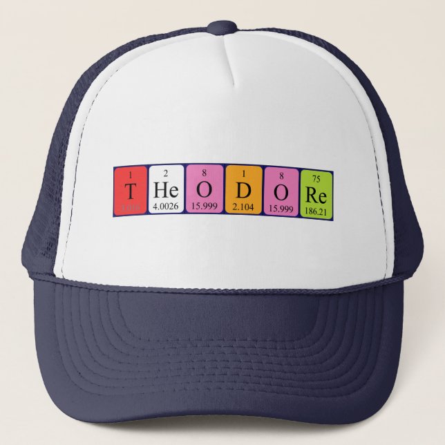 Gorra de nombre de tabla periódica de Theodore (Anverso)