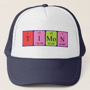 Gorra de nombre de tabla periódica de Timon