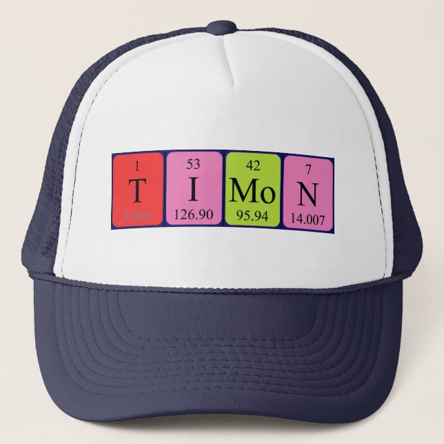 Gorra de nombre de tabla periódica de Timon (Anverso)