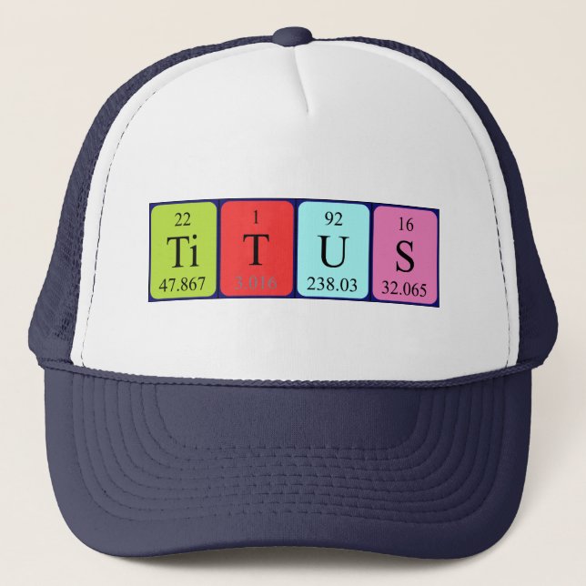 Gorra de nombre de tabla periódica de Titus (Anverso)