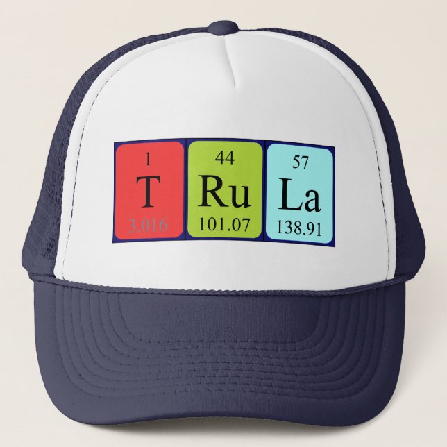 Gorra de nombre de tabla periódica de Trula (Anverso)