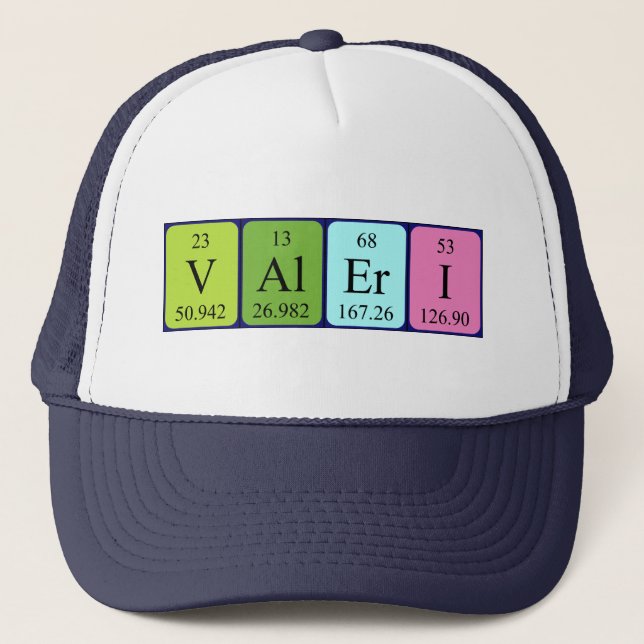 Gorra de nombre de tabla periódica de Valeri (Anverso)